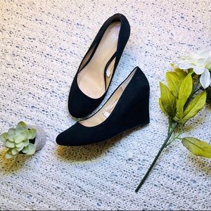 Black Round Toe Women’s Pumps Business Wedge S. 6